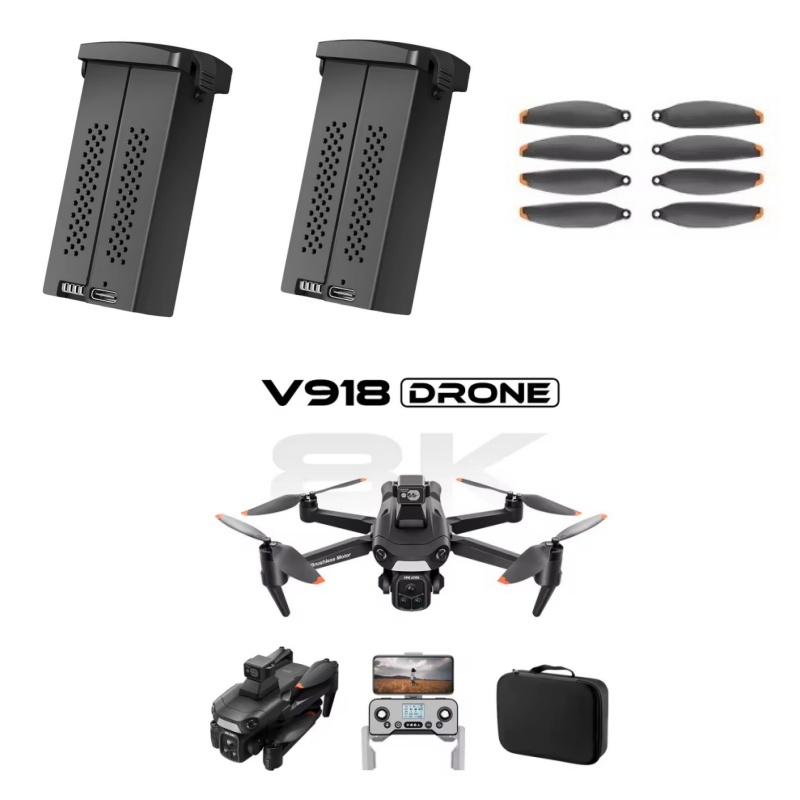 Drone Battery Lipo - V918 GPS-Drohnen-Akku 7,4V 3000mAh Batterie/Propeller für