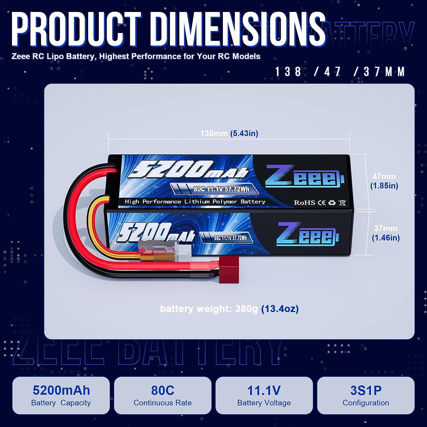 1/2 stücke Zeee 3S 5200 mAh Li – Drone Battery Connector Bewertung und Preis