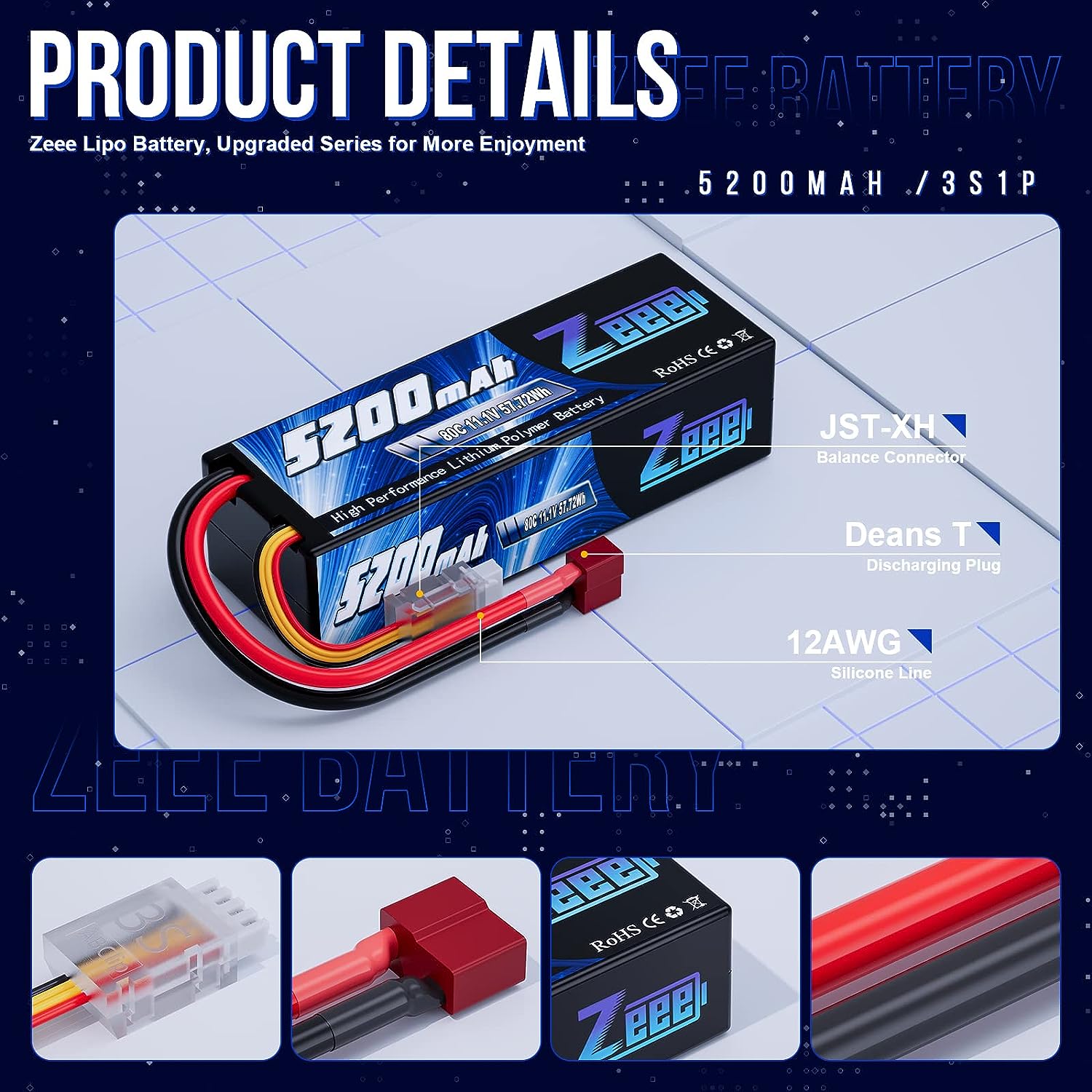 1/2 stücke Zeee 3S 5200 mAh Li – Drone Battery Connector Bewertung und Preis